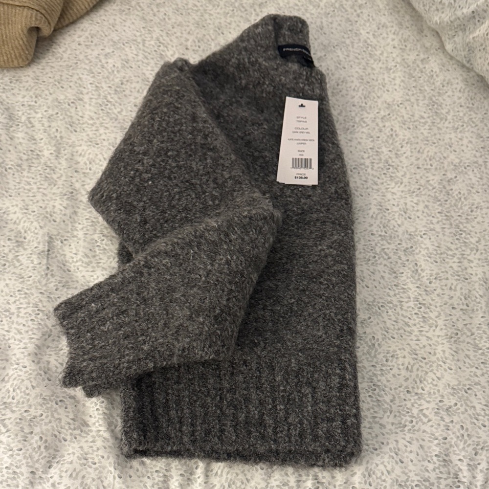 French Connection Charcoal Crewneck Sweater NWT